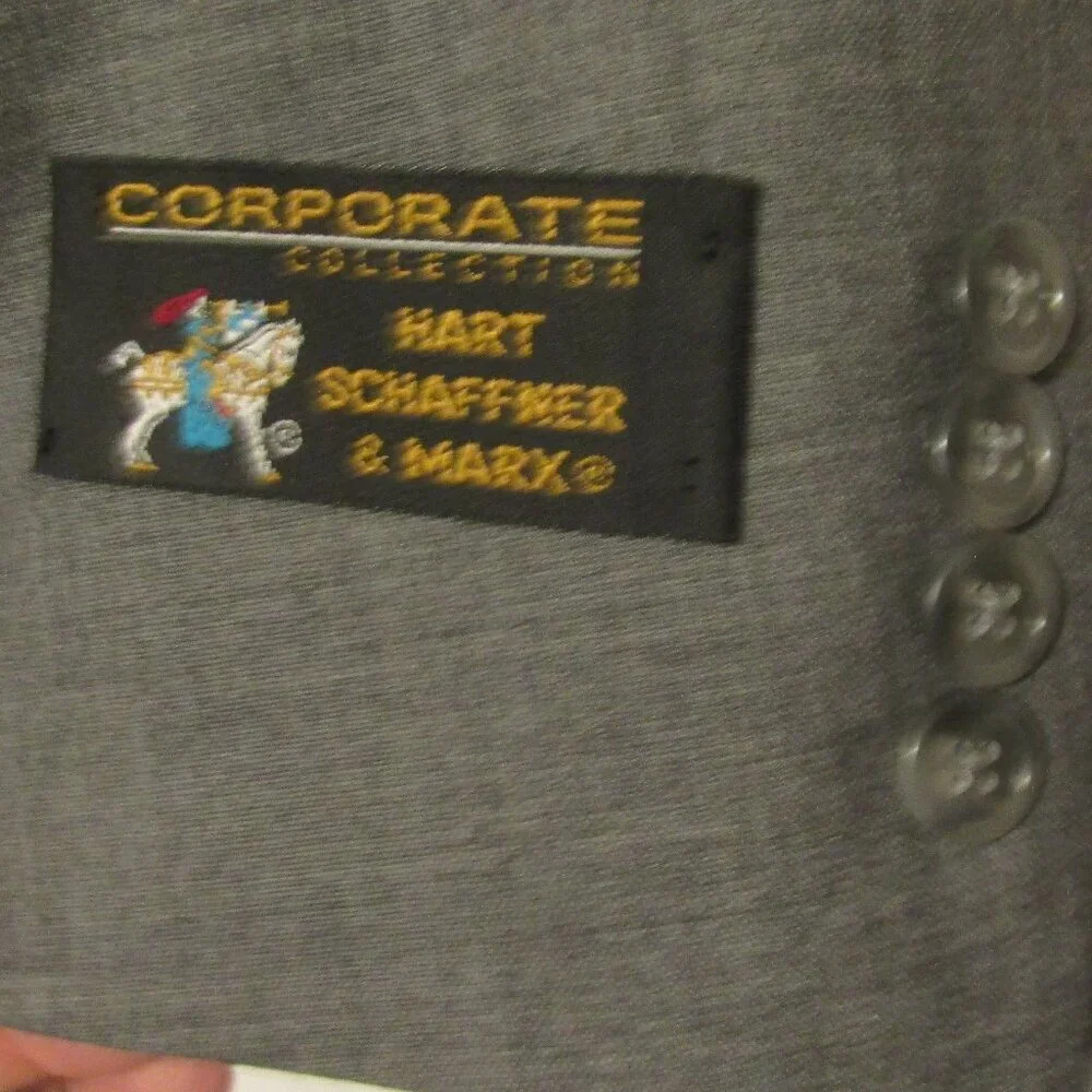 NEW $475 Hart Schaffner Marx USA Wool Gray MEN'S JACKET Size 50L Excellent Cond